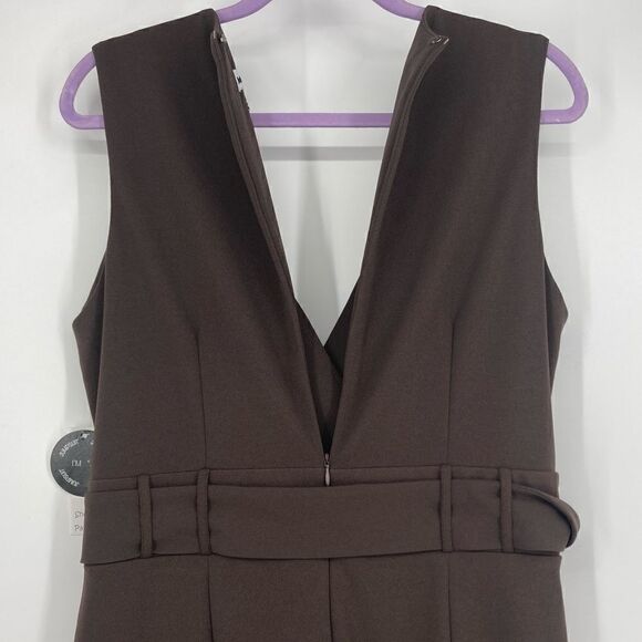 NWT Shelby&Palmer Split Flare Leg Jumpsuit Hot Fudge Color Size 16 - Picture 5 of 9